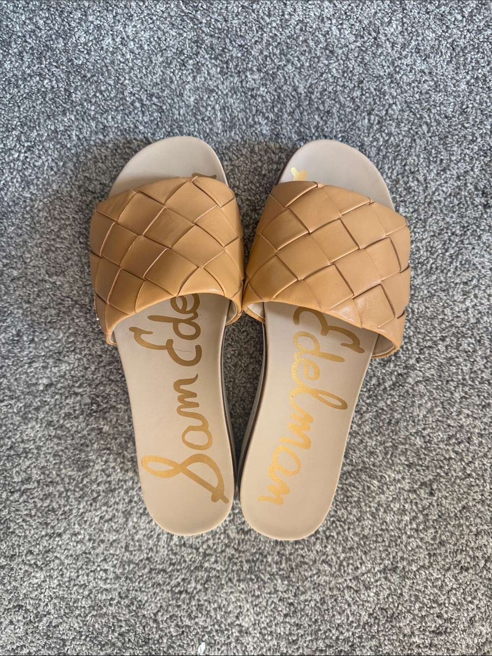 Sam Edelman Tan Braided Slide Sandals
